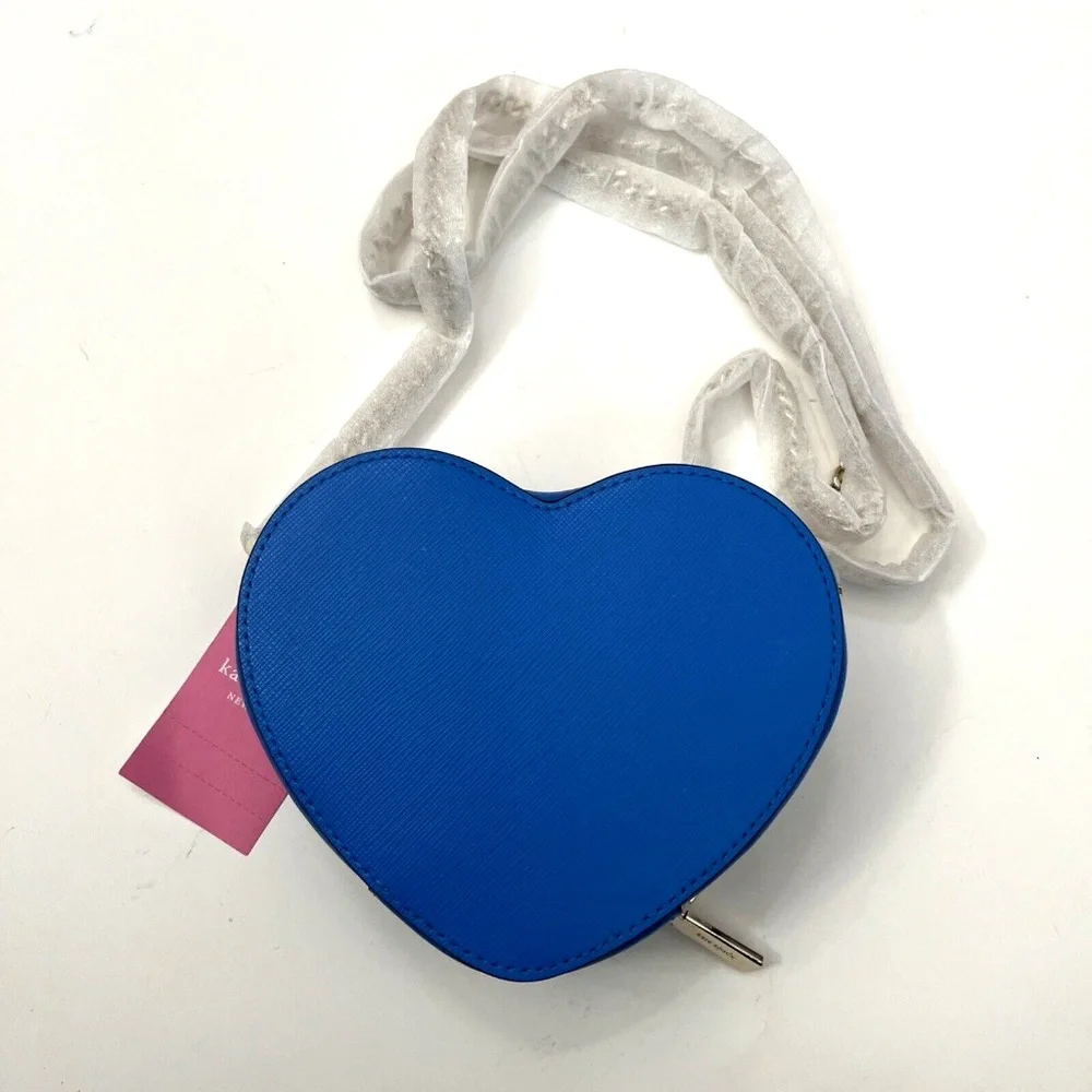 KATE SPADE Love Shack Mini Heart Crossbody Summer Night Blue K6063 NWT $260 - Picture 8 of 13